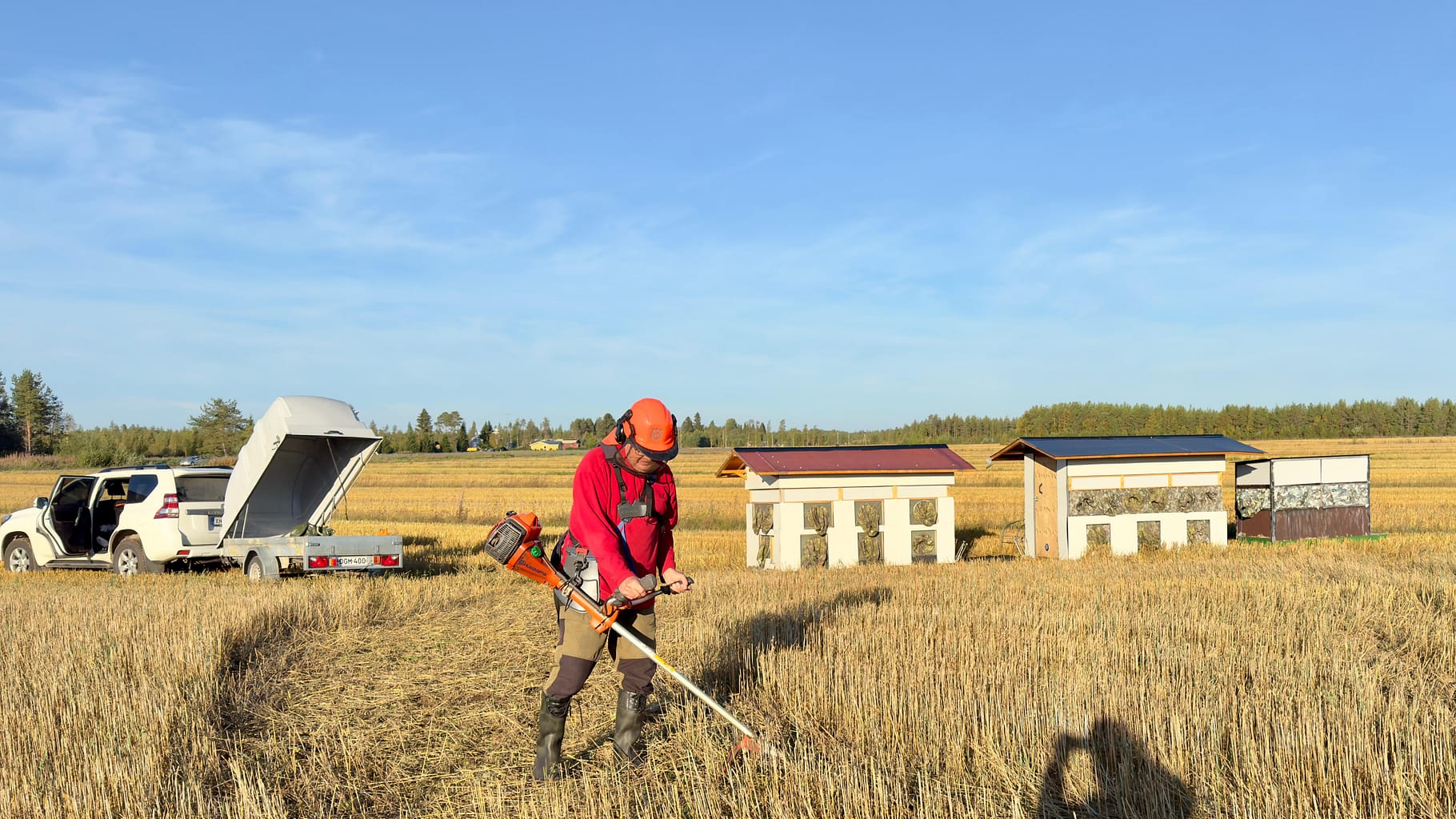 maintenance at Black grouse hides in Oulu region