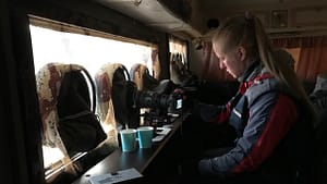 Photographer in the hide / blind